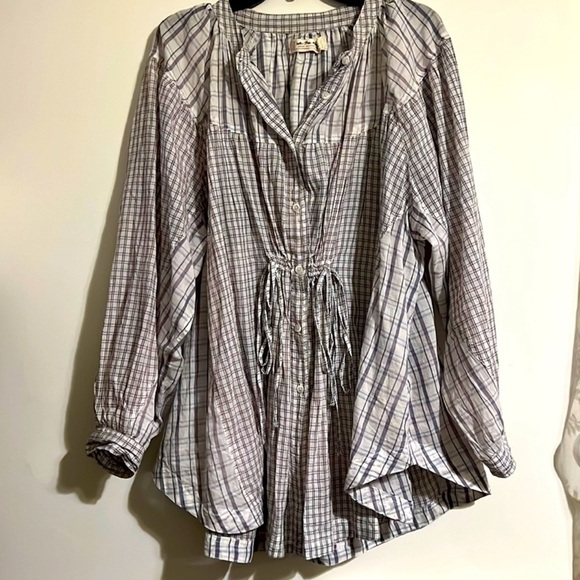 Free People Tops - Oversized M We the Free People plaid button down